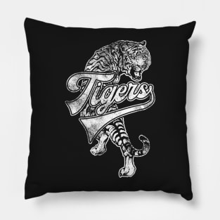 Tigers Mascot T Shirt Vintage Sports Name Tee Design Pillow