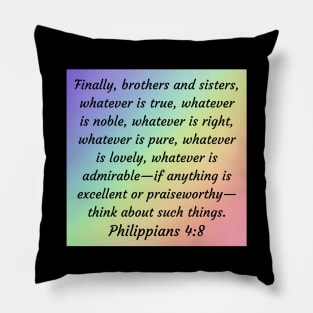 Bible Verse Philippians 4:8 Pillow