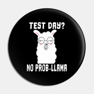 Test Day No Prob-Llama Teacher Teaching Exam Testing Pin