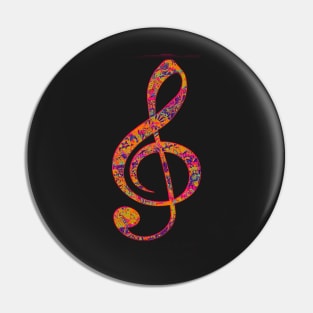 Psychedelic Music note 4 Pin