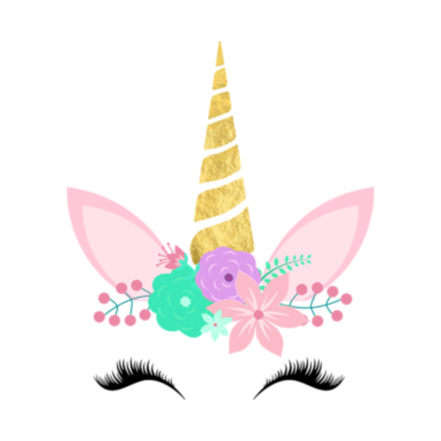 Download Cute Happy Unicorn Face With Flowers - Cute Unicorn - T ...