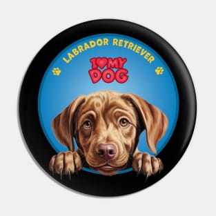 I Love my dog Labrador Retriever Pin