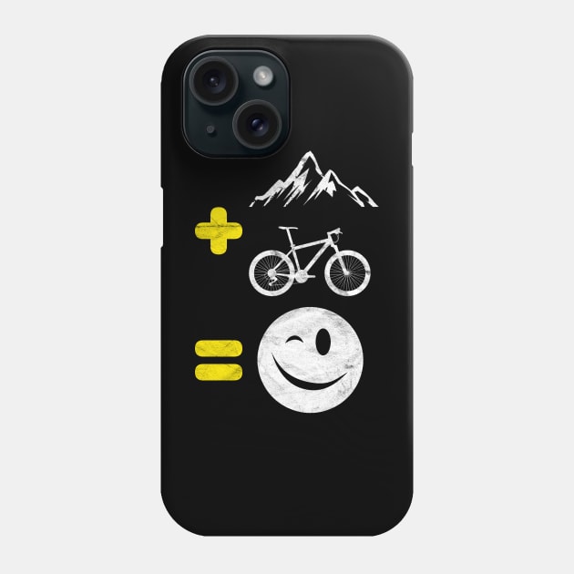 CYCLIST-Mountain+Bike=Happiness Phone Case by AlphaDistributors