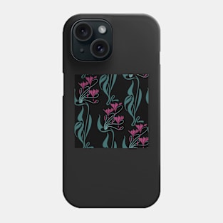 Fuschia Nouveau (variation on black) Phone Case