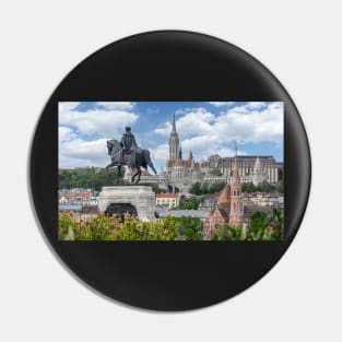 St. Matthias and Fishermen's Bastion and Statue of Count Gyula Andrassy in Budapest, Hungary Pin