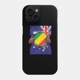 Republic Of The Congo Flag Australian Flag Ripped - Gift for Congon From Republic Of The Congo Phone Case