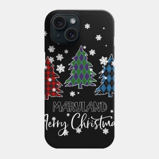 Maryland Merry Christms Buffalo Plaid Xmas Tree  Phone Case