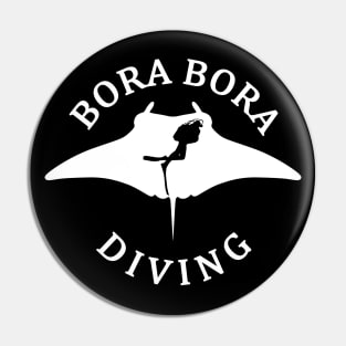 Scuba Diving With Manta Rays In Bora Bora Pin