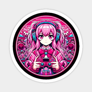 Gamer girl pink lovely Magnet