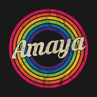 Amaya - Retro Rainbow Faded-Style T-Shirt