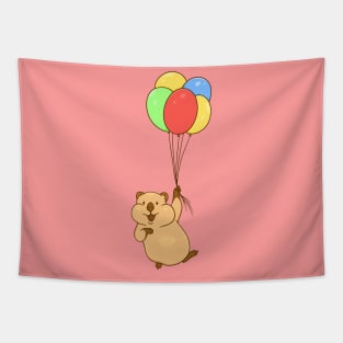 Quokka with air balloons Tapestry