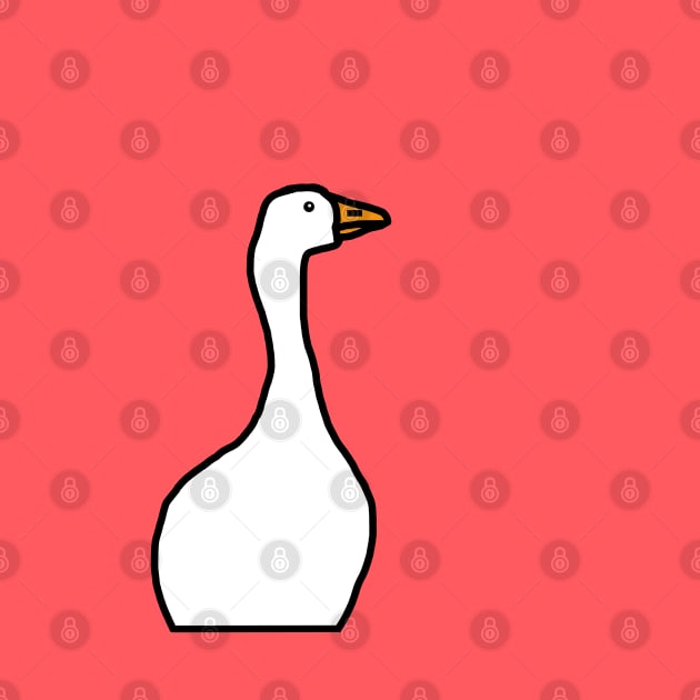 White Gaming Goose with Hidden Feet by ellenhenryart