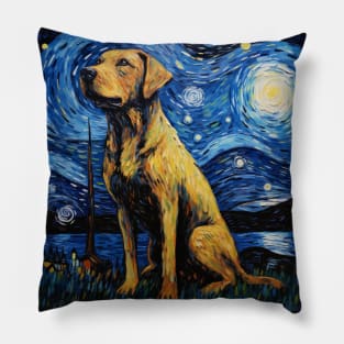 Chinook Waiting for a Train in Starry Night Pillow