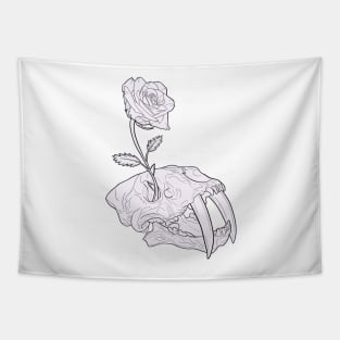 Skull and rose Tapestry