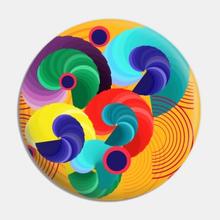 Hipster Circle Abstract Blend colourful Pin