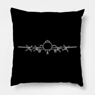 Vickers Viscount 1950s classic aircraft white outline graphic Pillow