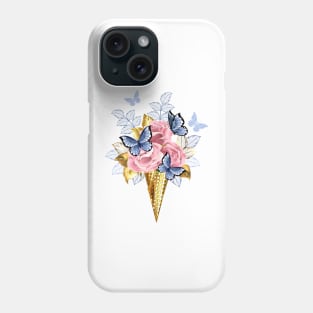 Waffle Cone with Pink Roses Phone Case
