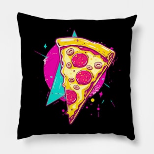 Neon Slice: Pop Art Pizza Delight Pillow