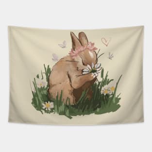 Rabbit and flowers Tapestry