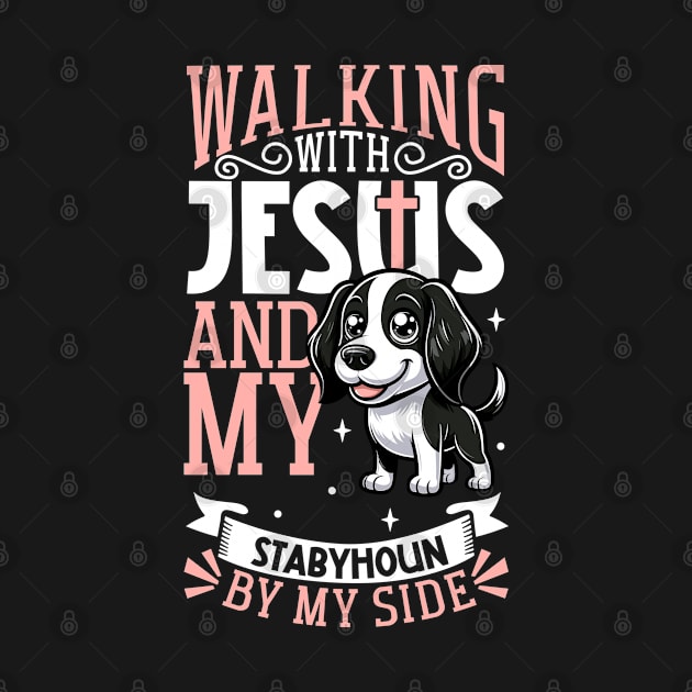 Jesus and dog - Stabyhoun by Modern Medieval Design