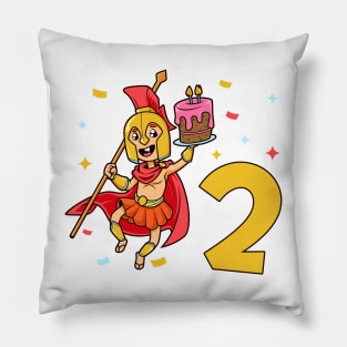 I am 2 with Spartan - kids birthday 2 years old Pillow