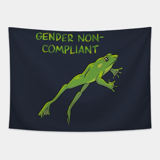 Gender Non-Compliant Frog Tapestry by sophielabelle