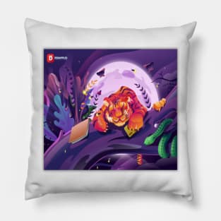 Relaxing Tiger Illustration Pillow