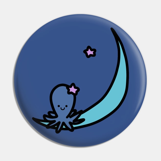 Blue Moon Octopus Pin by saradaboru