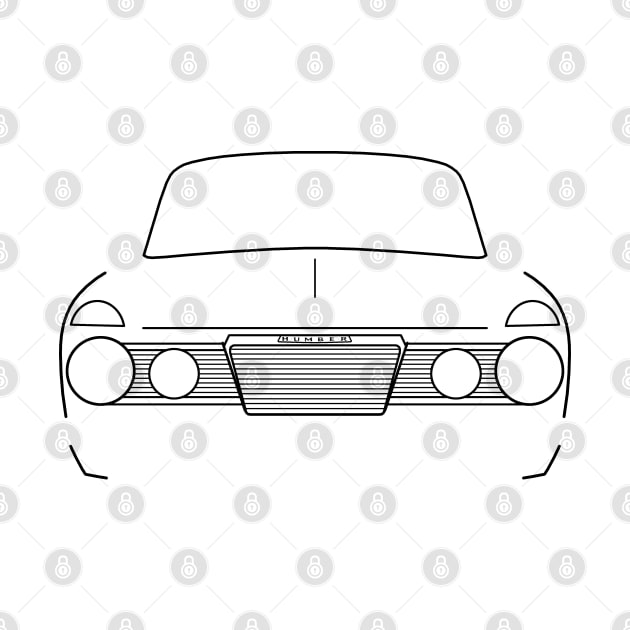 Humber Sceptre MkII 1960s classic British car black outline graphic by soitwouldseem