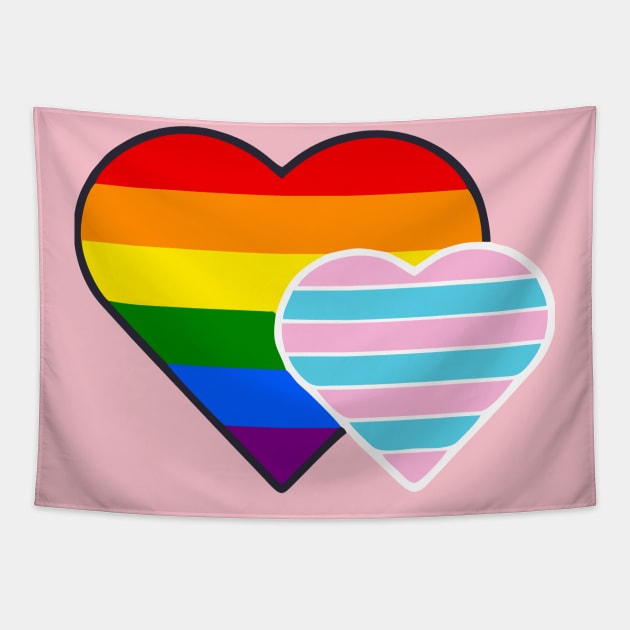 Transsexual Double Heart Tapestry by Blood Moon Design