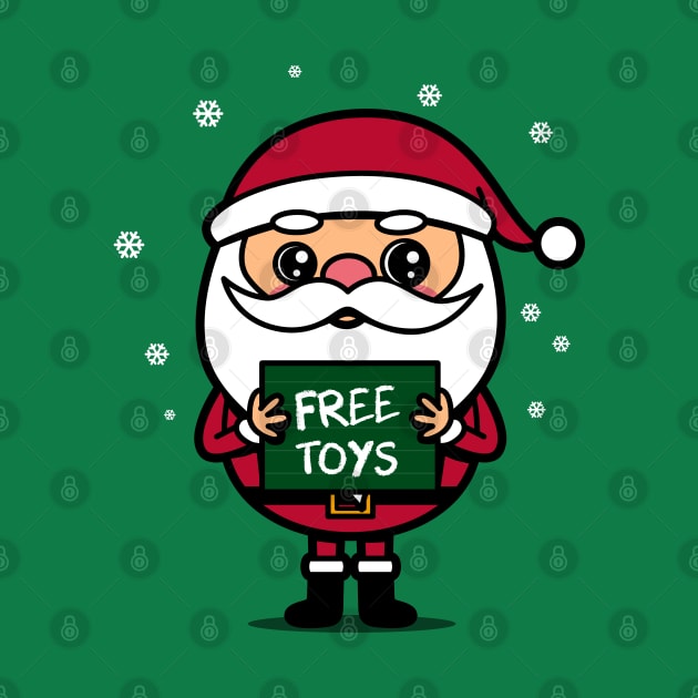 Cute Kawaii Christmas Santa Claus Giving Toys by BoggsNicolas