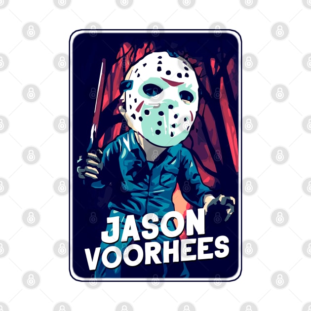 Jason Voorhees Killing - Ilustration Mini Style by Semhar Flowers art