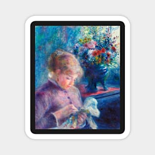 Young Woman Sewing by Renoir Magnet