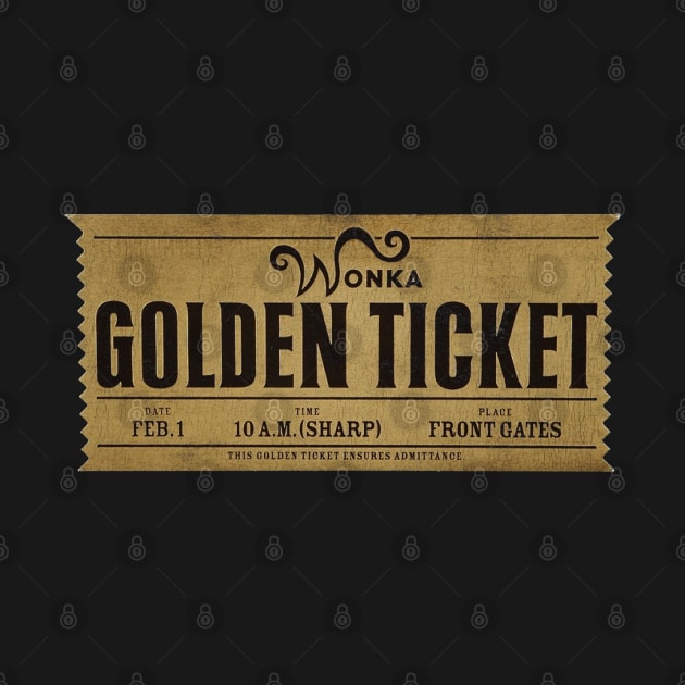 golden ticket willy wonka by Genetics art