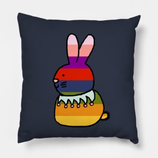 Rainbow Stripes Easter Bunny Pillow