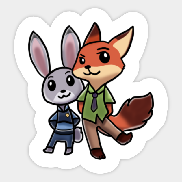 zootopia nick and judy zootopia nick and judy sticker teepublic