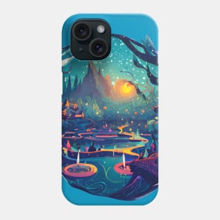 Magic Lantern Lighting Lake Water Pond Reflection Watercolor Phone Case