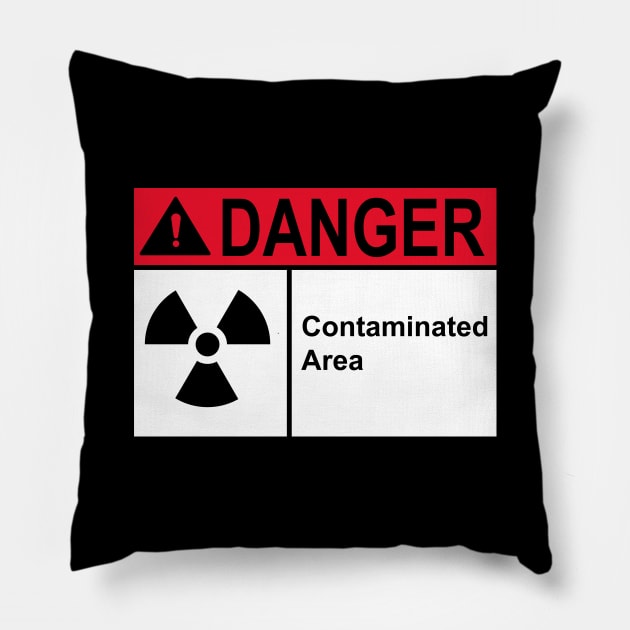 Sign - Danger Contaminated Area Pillow by twix123844