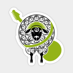 Green guitar sheep Magnet