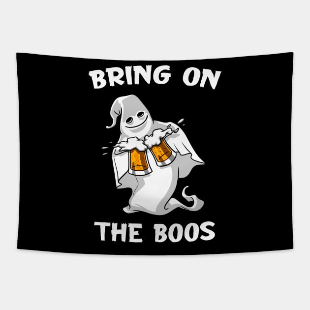 Ghost Beer Halloween Bring On The Boos Tapestry by underheaven