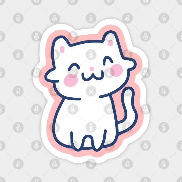 cute cat drawing Magnet by Kawaii Bomb