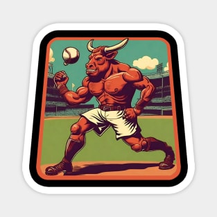 Minotaur Baseball Player Magnet