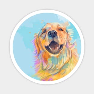 Golden Smile - Golden Retriever Portrait Magnet