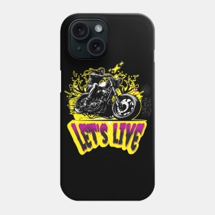 Let's Live, Vintage Motorcycle ,American customs,Funny Biker Motorcycle Helmet Motorbike Racing Motorcyclist Rally Racing Lover Gifts Phone Case