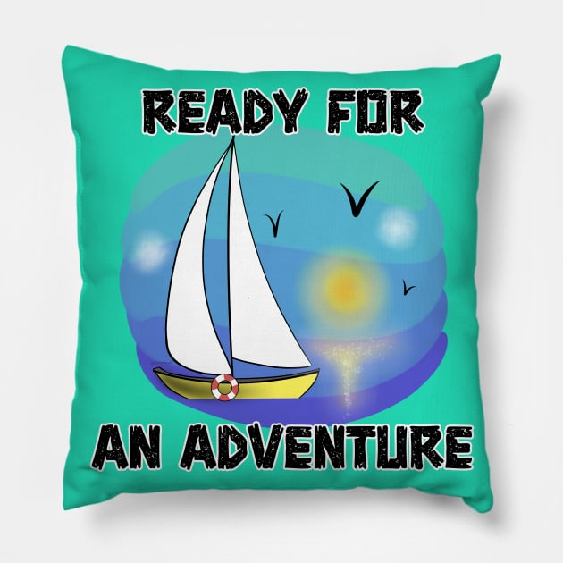 Ready For An Adventure Pillow by DitzyDonutsDesigns