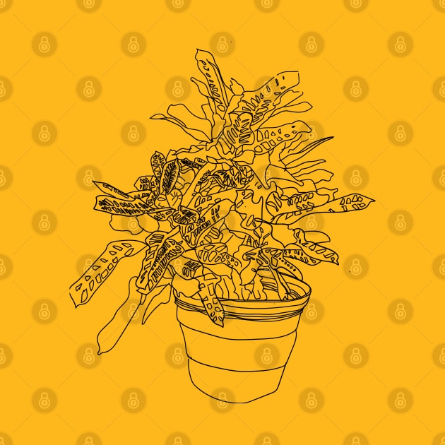 Beautiful house plant line art by Earthy Planty