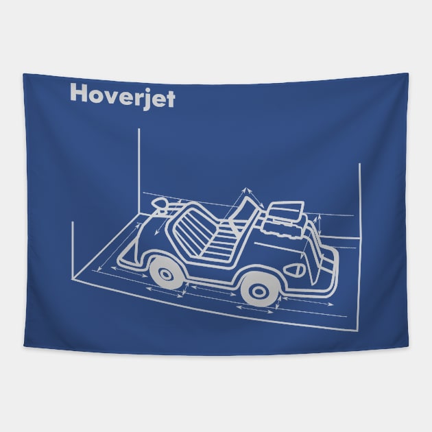 Hoverjet blueprint Tapestry by tamir2503