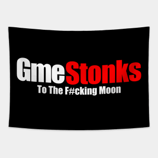 Gme Stonks To the f'n moon Tapestry