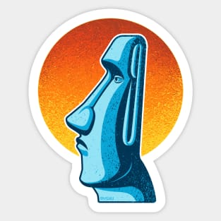 Moai Face Easter Island Statue Funny Gift Idea' Sticker