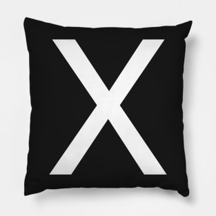 Helvetica X in white Pillow
